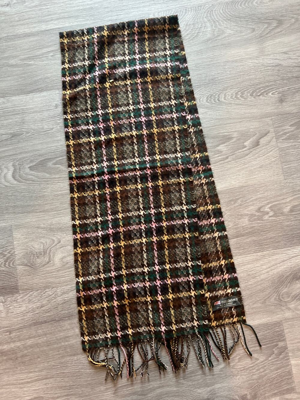 Scottish plaid scarf 100% cashmere